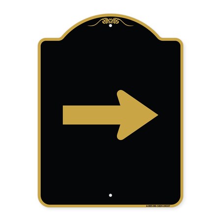 Signmission Designer Series Sign-Arrow Green, Black & Gold Aluminum Architectural Sign, 18" x 24", BG-1824-24337 A-DES-BG-1824-24337